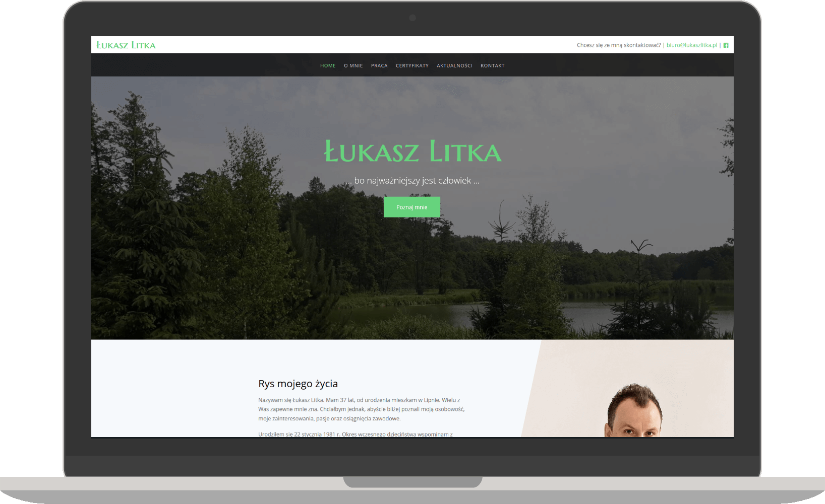 Strona internetowa dla Łukasza Litki wykonana przez Birrt
